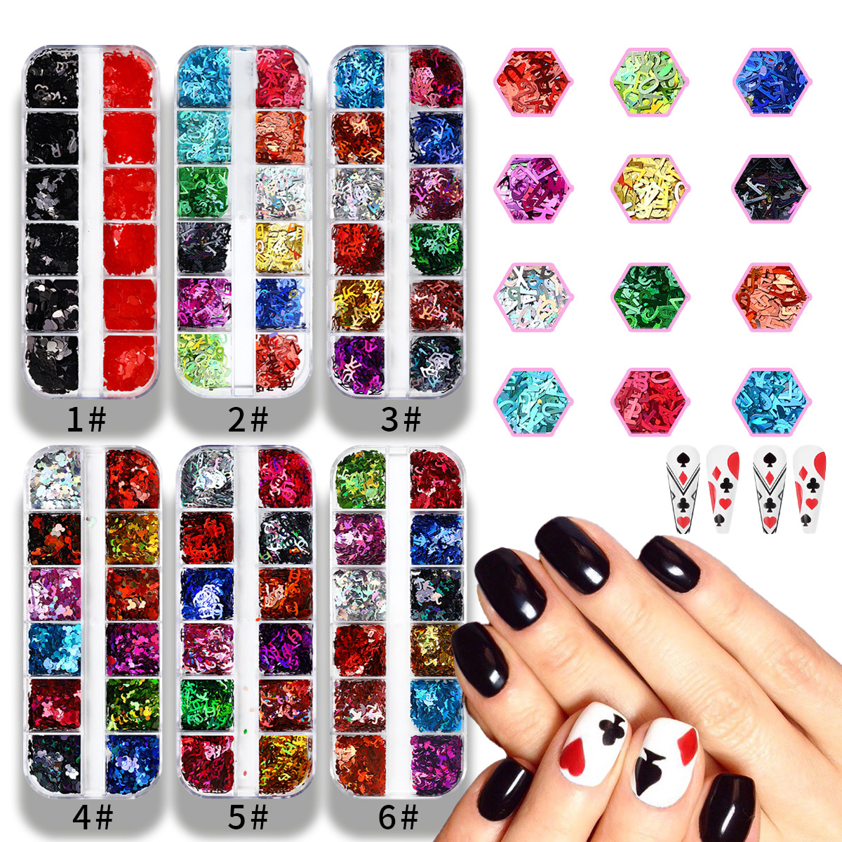 Transfronterizo nuevo manicuría sequinilla ins12 color caja de color láser decolor mariposa fantasía sequinilla joyería de uñas