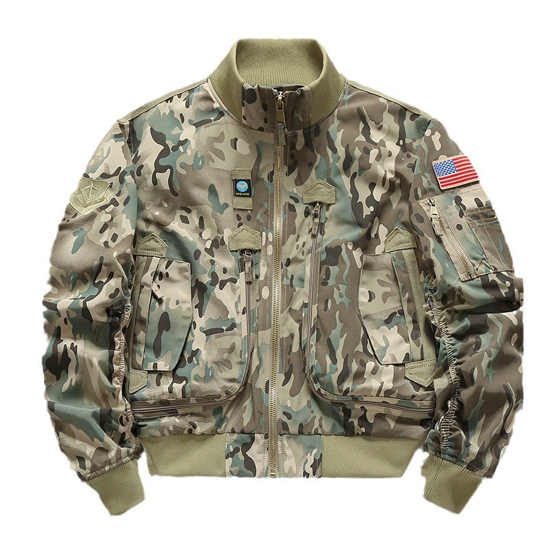 Chaqueta de vuelo de comercio exterior transfronterizo hombre primavera y otoño collar suelto chaqueta de trabajo de mediana edad joven chaqueta de trabajo casual hombre