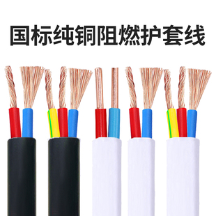 Wire 2-Core Soft Wire Sheathed Wire Pure Copper Core Copper Wire Power Cord Household Cable Waterproof Anti-Freeze Outdoor Sun Protection