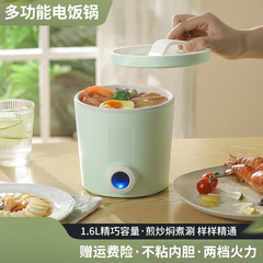 電気調理器 即席麺鍋 小型 1人寮 学生麺調理 ノンスティック鍋 多機能オールインワン炊飯器 1～2人用