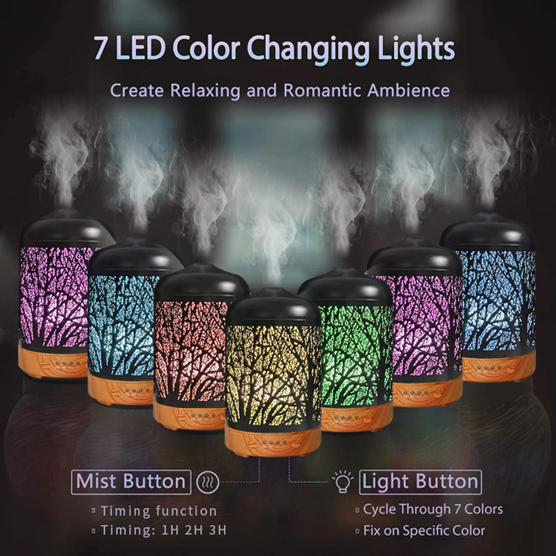 Iron aromatherapy machine humidifier colorful night light hollow carved Ultrasonic Atomization essential oil aromatherapy humidifier Iron aromatherapy machine humidifier colorful night light hollow carved Ultrasonic Atomization essential oil aromatherapy humidifier