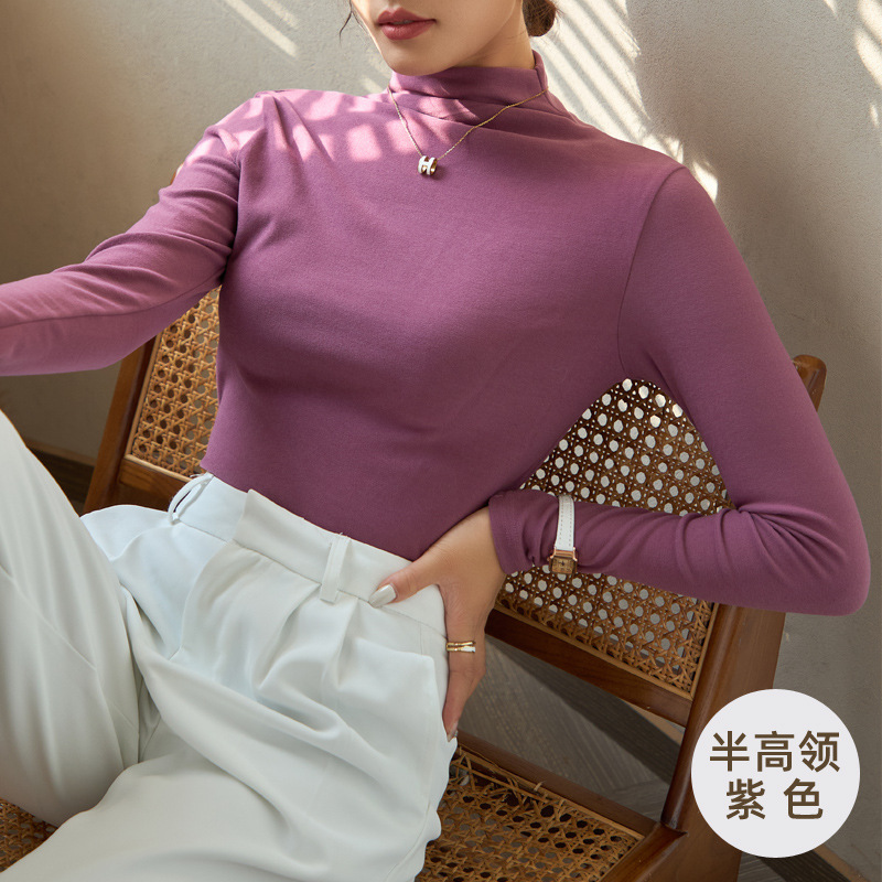 드 벨벳 세미 하이 칼라 [퍼플]