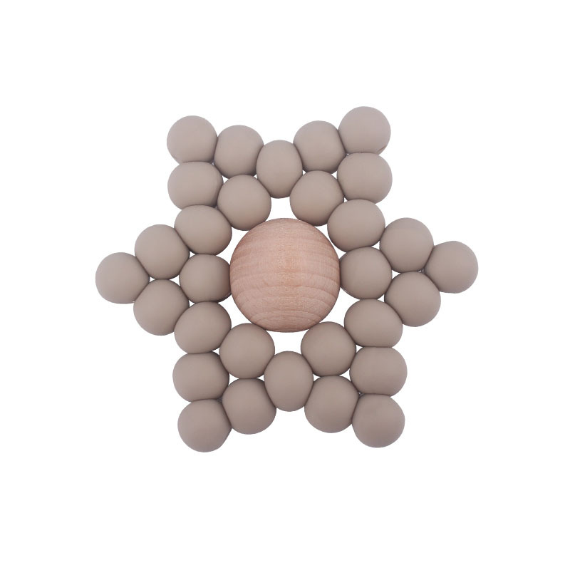 Creativo nuevo bebé suministros DIY cuentas de silicona hexagonal juguete teether bebé teether stick teether