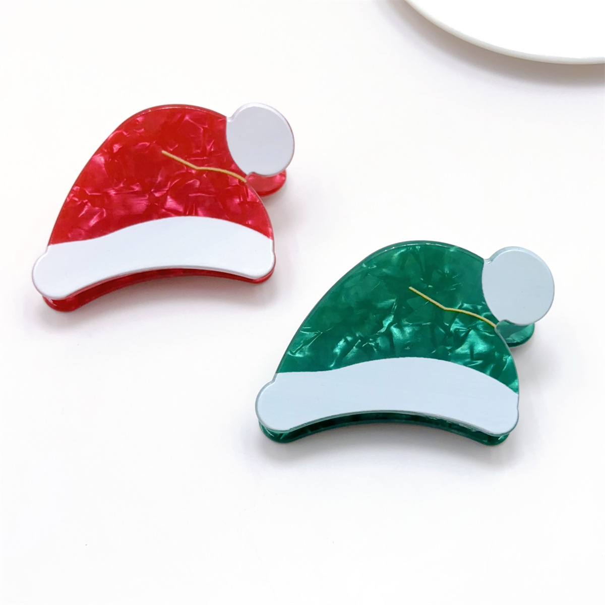 20g Weight Hair Claws Hair Accessories Type 1 Piece Quantity Holiday, Daily Occasion Arylic Material Christmas Festival Christmas Tree, Santa Claus Pattern Women's Gender Simple Style Style Christmas Simple Style Women's Christmas Tree Santa Claus Arylic Hair Claws 10