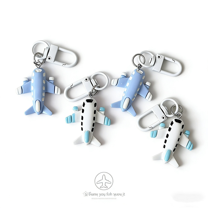 Creative Cartoon Glossy Airplane Fun Keychain Cute Bag Pendant School Bag Pendant Couple Bestie Gift Accessories