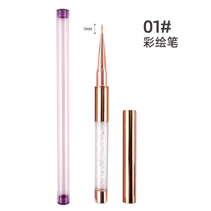 Traje de pluma de clavo de tubo de perforación de metal transfronterizo 5 piezas de pintura de uñas dibujo cabeza plana cabeza redonda fototerapia pluma tallada pluma