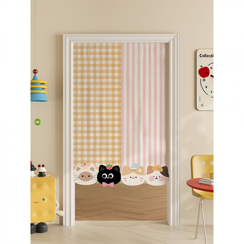 Door curtain, partition curtain, uniquely shaped door curtain, modular design, no drilling required, cartoon-style, cute animal series, room divider curtain Door curtain, partition curtain, uniquely shaped door curtain, modular design, no drilling required, cartoon-style, cute animal series, room divider curtain