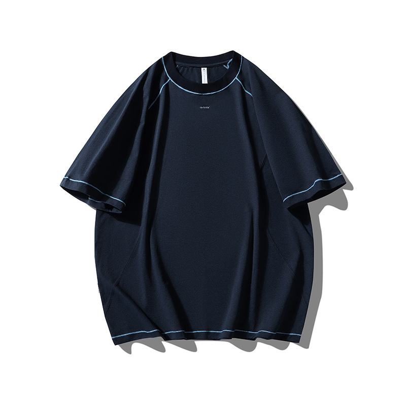 Black Fleet Men's Quick-Drying Short-Sleeved T-Shirt Summer New Trendy Brand Men's Loose and Versatile Casual Half-Sleeved Sports Tops