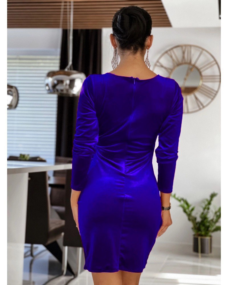 Women's Trendy Solid Color V‑Neck Dress Sexy Bodycon Slim Fit Daily Evening Wear_ecoleips.com