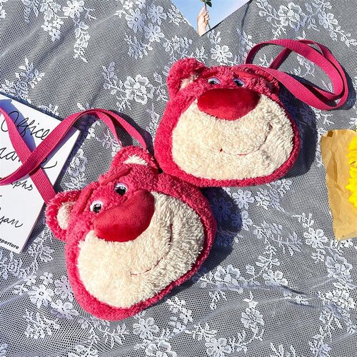 Children's bags  new Internet celebrity cute strawberry bear plush girl boy baby outing shoulder bag