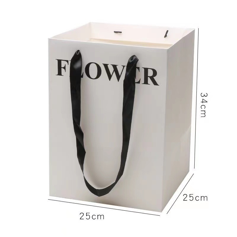 광장 꽃 25*25*34; 흰색 판지; 꽃 가방