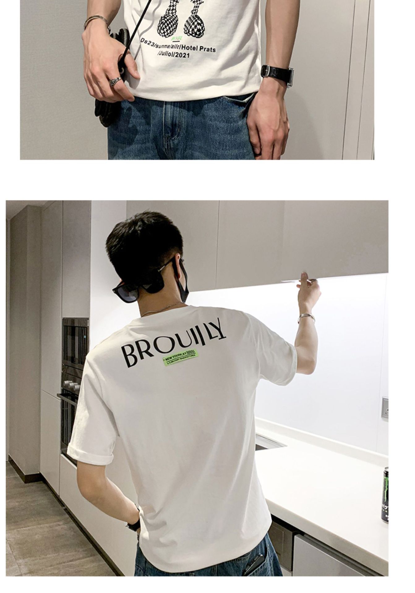 2023 neue männer T-shirt Kurzarm Mode Marke Mode Vielseitig INS Super Feuer Halbe Hülse Sommer Dünne Druck Top_voghion.com