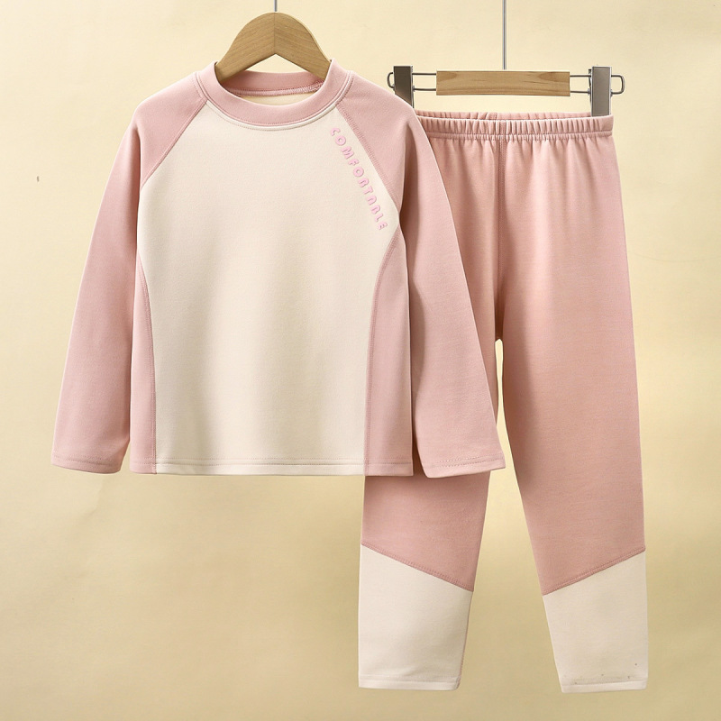 儿童加厚保暖内衣套装男女童秋冬绒家居服中大童睡衣宝宝秋衣裤长|undefined