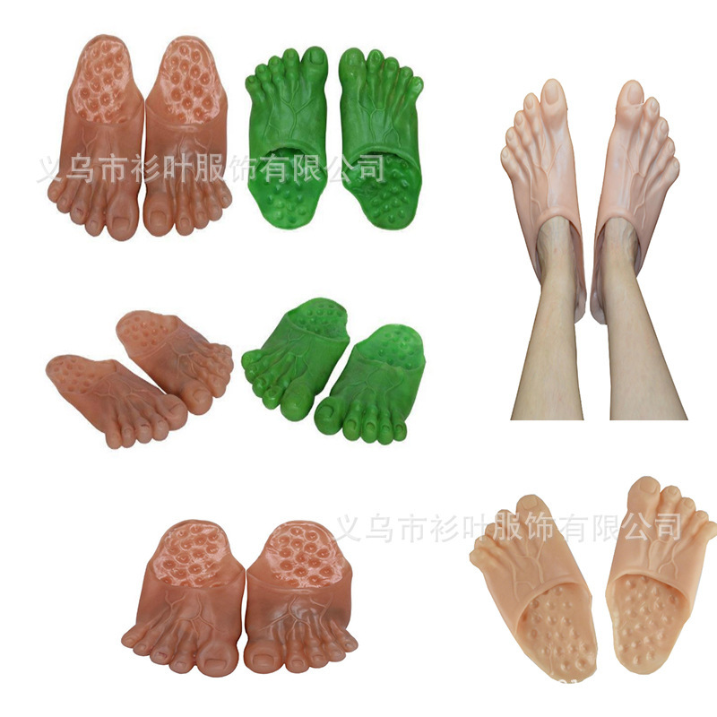 Cosplay Artificial Giant Funny Slippers Toe Shoes Barefoot Fairy Spoof Hulk Five-Fingered Shoes