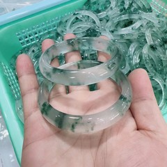 メーカー卸売り新坑翡翠氷種水泡玉漂花ブレスレット石英岩玉高氷漂花平条太った丸い玉