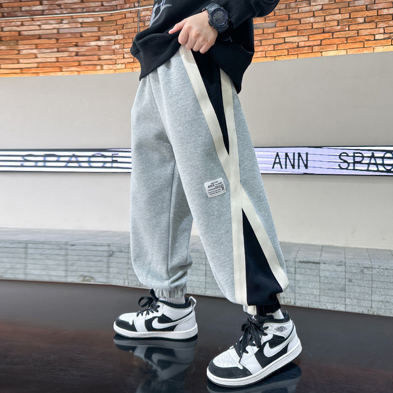 (2개) 소년의 봄과 가을 운동복 2024 새로운 어린이 바지 큰 어린이 가을 착용 스포츠 바지 소년 가을 캐주얼 바지