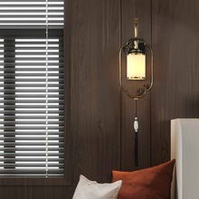 2021新卧室酒店间床头大厅全中式灯铜壁灯灯样板主电视房间过道背