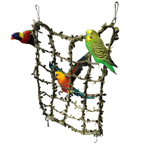 Parrot climbing net, rough hemp rope bird toy, universal hamster small pet climbing net
