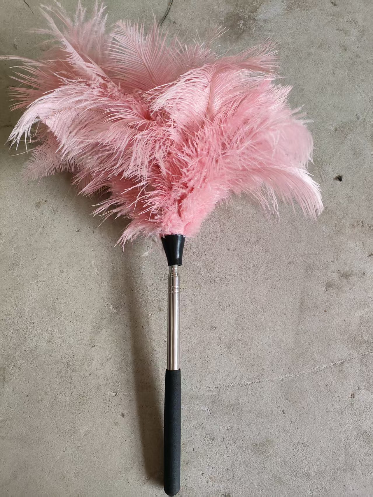 Single pack [Champagne duster] 1.5m upgraded retractable ostrich feather dense d…