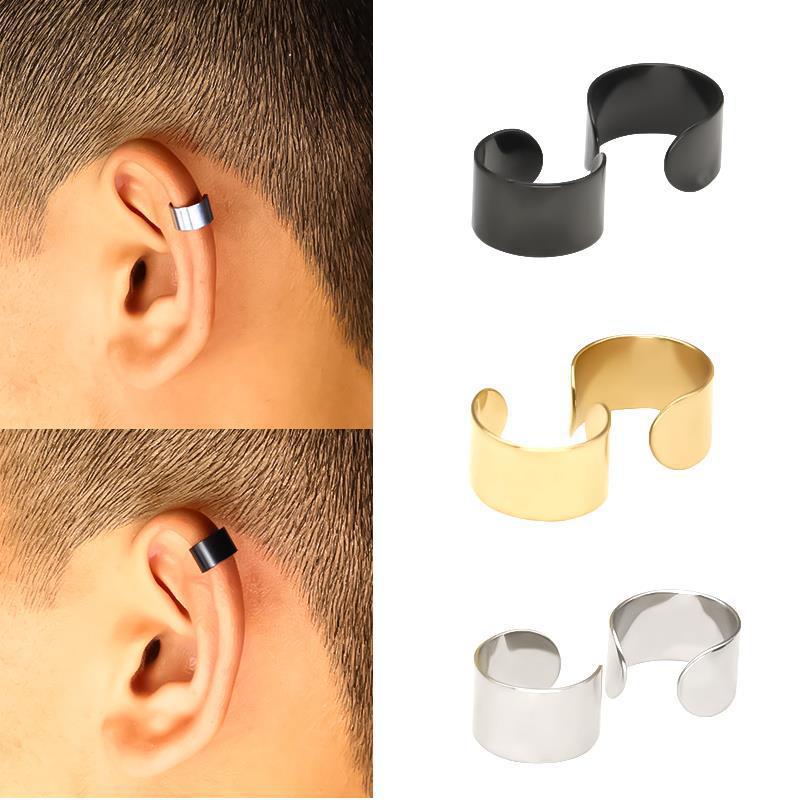fashionable geometric trend ear clips stainless steel