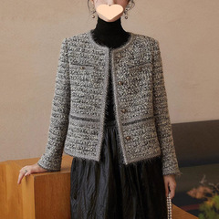 小香风外套女重工编织春秋2025新款高级装粗花呢女士减龄短款上衣