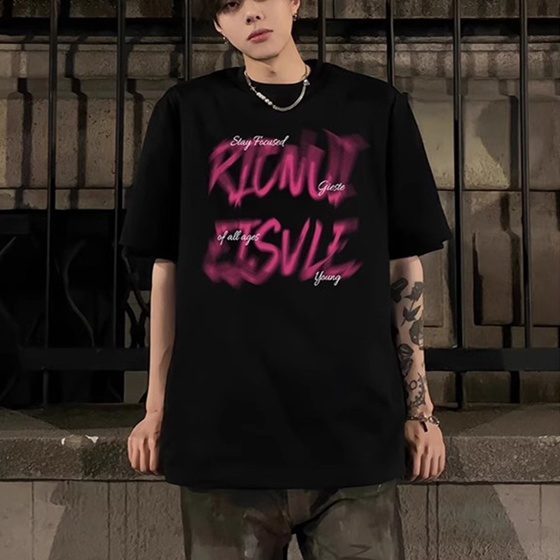 American Heavyweight Short-Sleeved T-Shirt Men's 2025 New Trendy Summer Trendy Brand Handsome High Street Boys Half-Sleeved Cross-Border