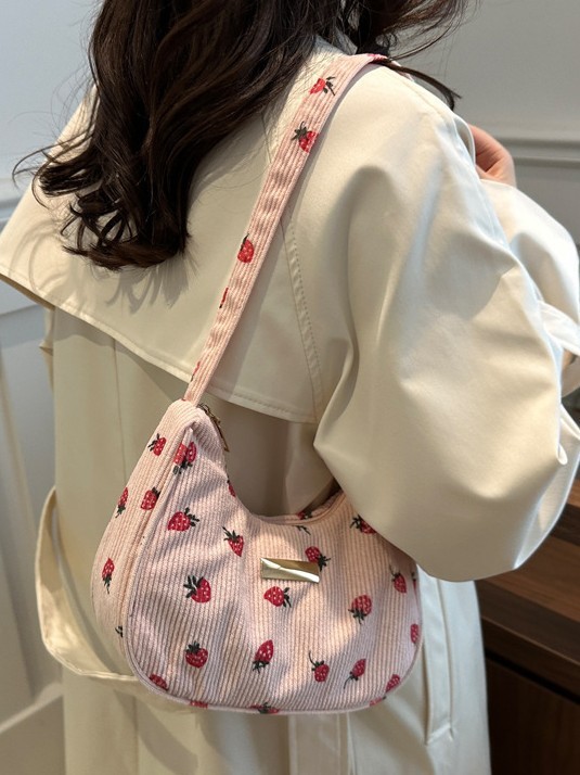 クロスボーダーの新型キャンバスの脇の下に大容量の小衆の文芸のショルダーバッグのファッション的な花の美しい条の絨毯の新月の包みを包みます。|undefined