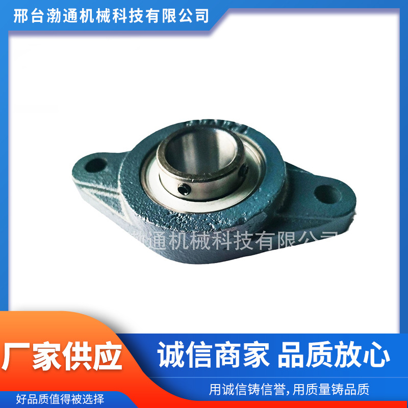 厂家现货批发椭圆形内圈带顶丝UCFL210-29两螺栓法兰式轴承座单元