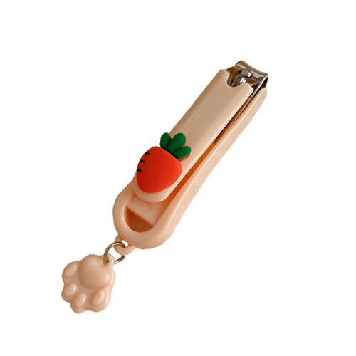 Cute cartoon cat claw pendant nail clippers for girls anti-splash nail clippers home creative folding manicure nail clippers