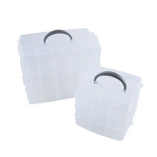 Plastic transparent multi-layer detachable parts box small items Lego building block storage classification assembly assembled divided grid color