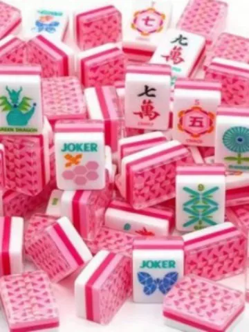(Ready for Shipment) Supplying Foreign Trade Pink Windmill-Style American Mahjong Tiles with Internal Printing, Made of 4-Layer Acrylic