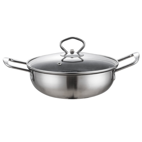 Stainless steel pot, Korean seafood dry pot, double-ear wheat rice stone ramen pot, soup pot, instant noodle pot, shabu-shabu pot, Korean small hot pot