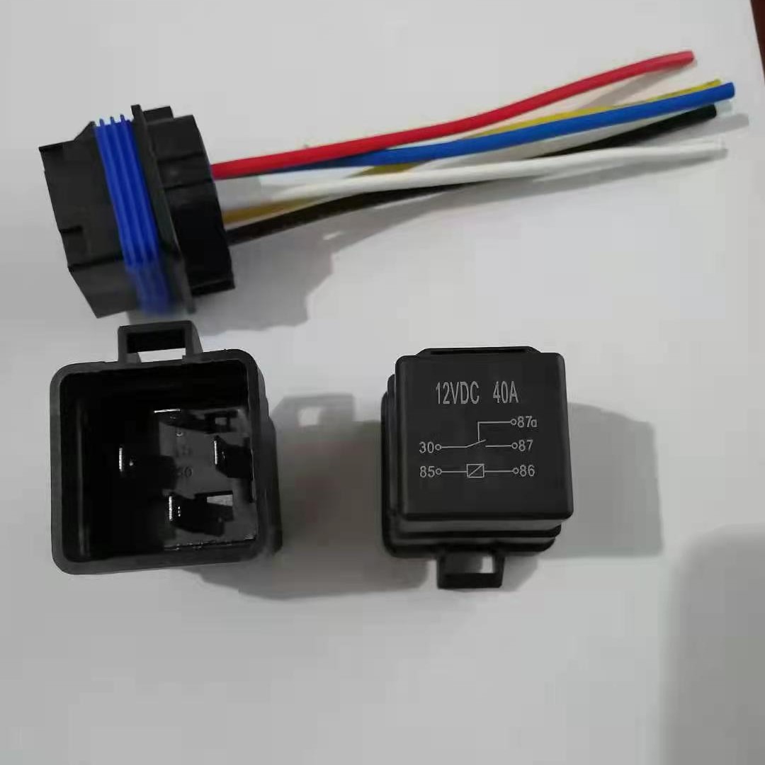 防水继电器带插座线束密封防水40A12V24V 汽车继电器