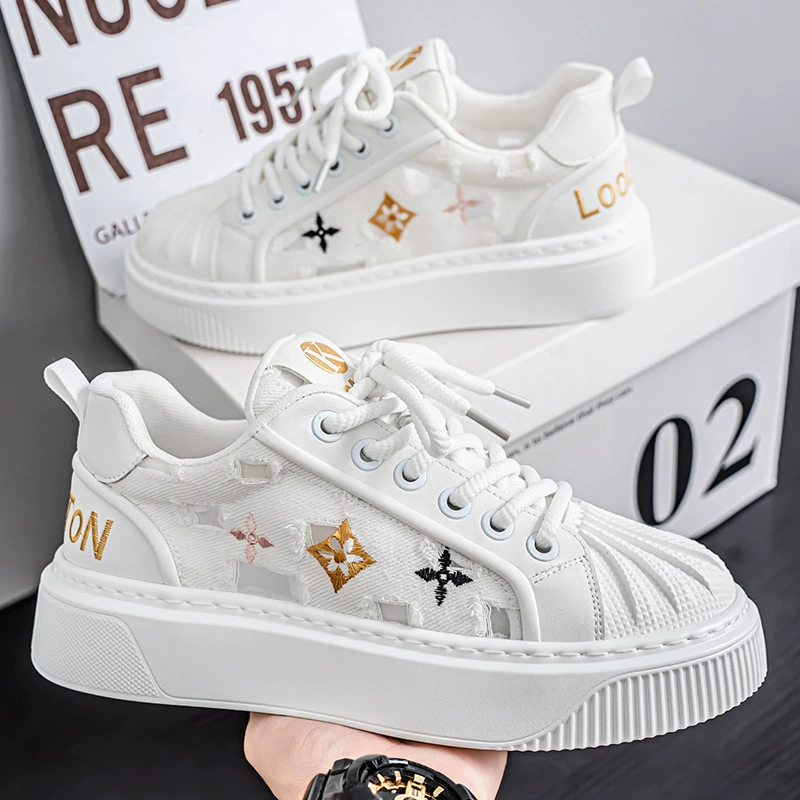 Модные повседневные кроссовки для мужчин весна 2025, новые, с вышитым принтом, цветные, доступная роскошь, модная мужская обувь