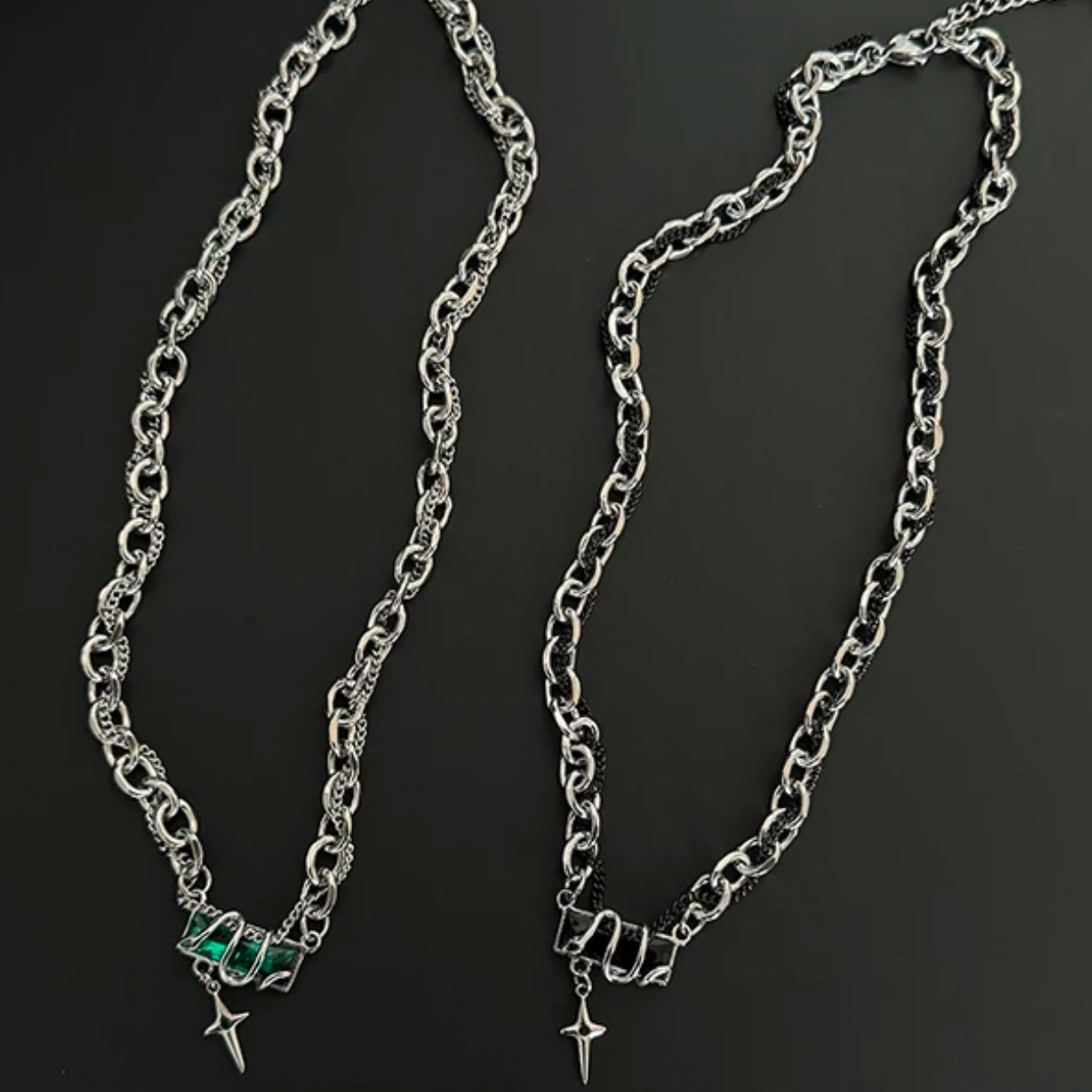 Collier spirituel en acier titane Starlight pour homme, tendance, cool, haut de gamme, style hip-hop, année du serpent_voghion.com