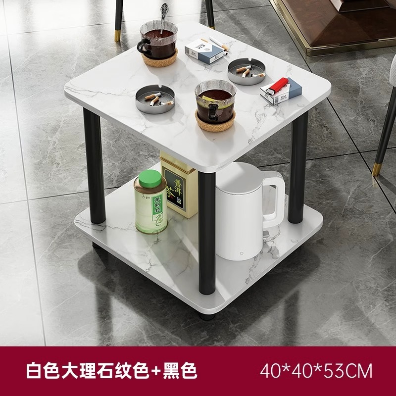 Mesa de mahjong, mesa de centro, estante de té, mesa lateral pequeña de doble capa móvil, sala de ajedrez y cartas, mini mesa de té especial para jugar a las cartas