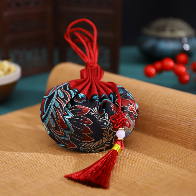 Dragon Boat Festival bolsita estilo antiguo bolsa de loto accesorios Hanfu adornos bolsa vacía embalaje Halter portátil coche colgando aromaterapia repelente de mosquitos