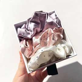 现货真丝大肠发圈22姆米带钻款大号发饰时尚3.5公分真丝大肠发圈