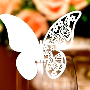 Butterfly hollow cup card wedding seat card laser card name table card butterfly wall stickers decorative card wholesale