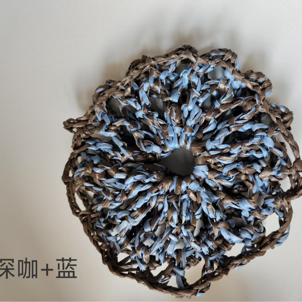 Handwoven Raffia Tie Hollow Design High-end Niche Versatile Scrunchie Crochet Hair Accessory_voghion.com