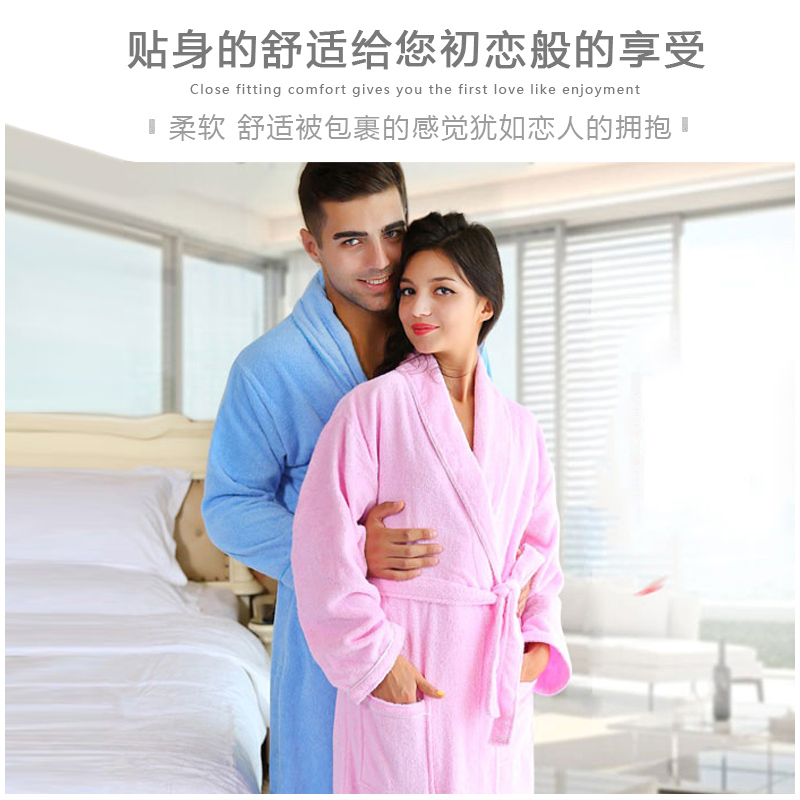 QTB6 목욕 가운 수건 소재 퓨어 코튼 여성용 겨울 성인 호텔 긴 흡수 빠른 건조 잠옷 남성용 두꺼운