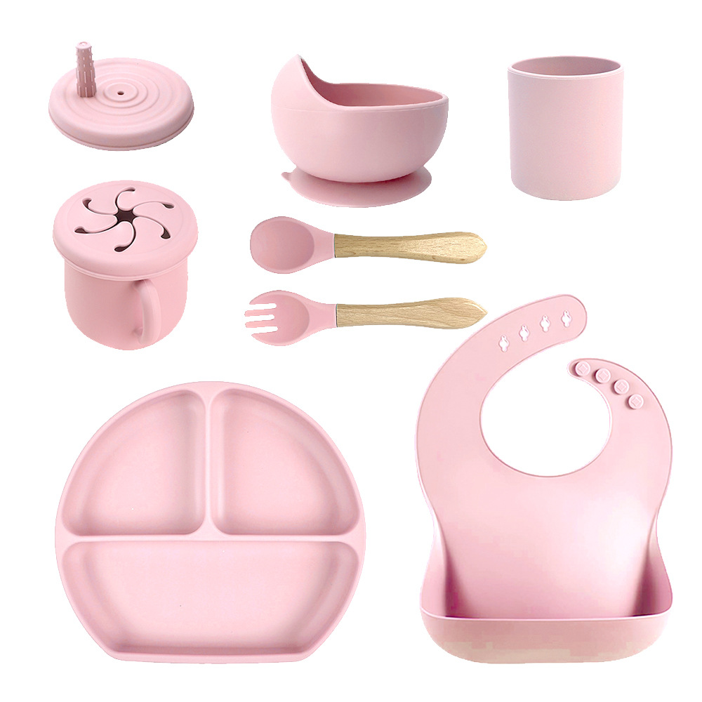 Cuenco de alimentos complementarios para bebés, vajilla de silicona, plato de entrenamiento sonriente, plato de ventosa grande, comida de silicona para niños