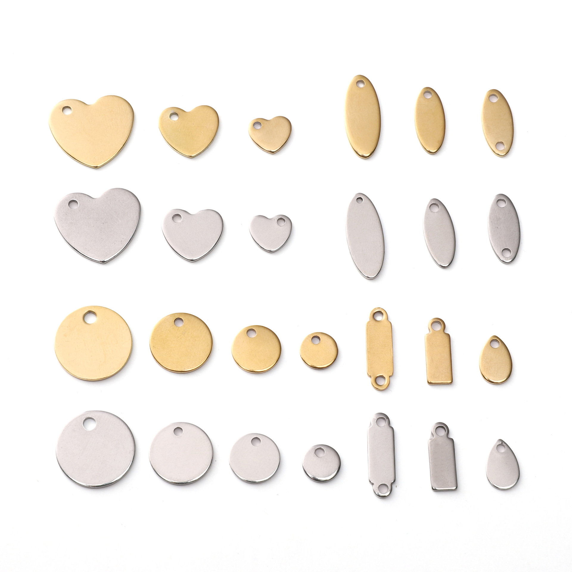 Stainless Steel Round Smooth Tag Pendant Jewelry DIY Handmade Earrings Bracelet Pendant Jewelry Material