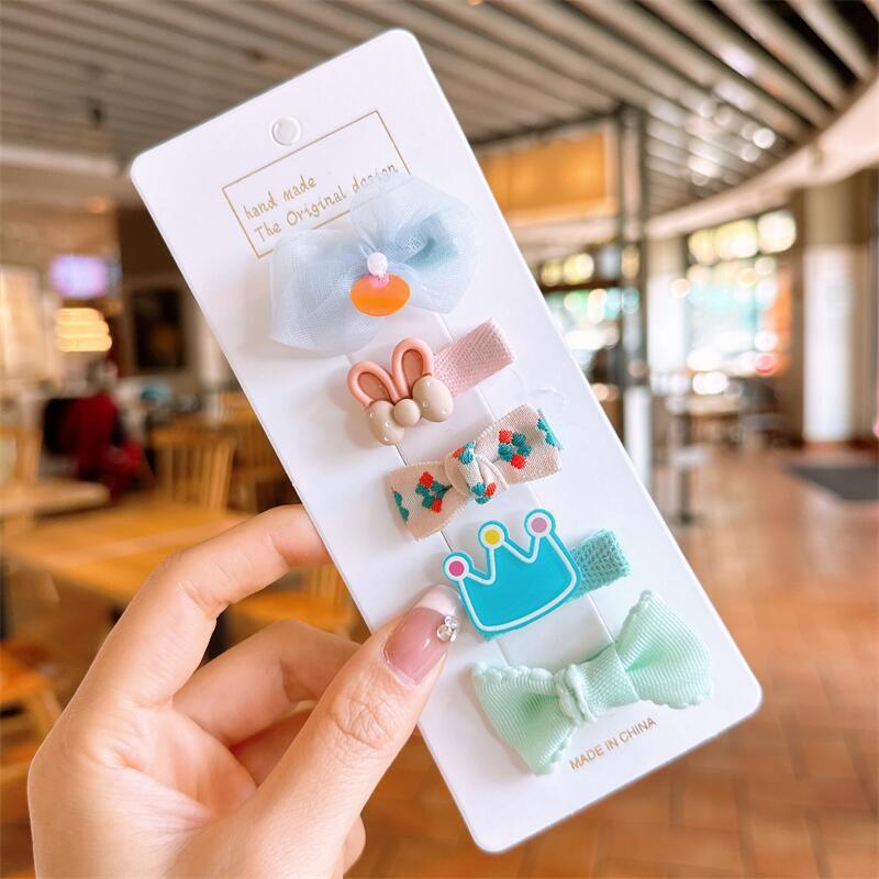 El volumen del cabello del bebé de la horquilla del bebé es pequeño clip de horquilla tocado de tela cubierta completa no daña el sudor clip de pelo accesorios para el cabello de los niños