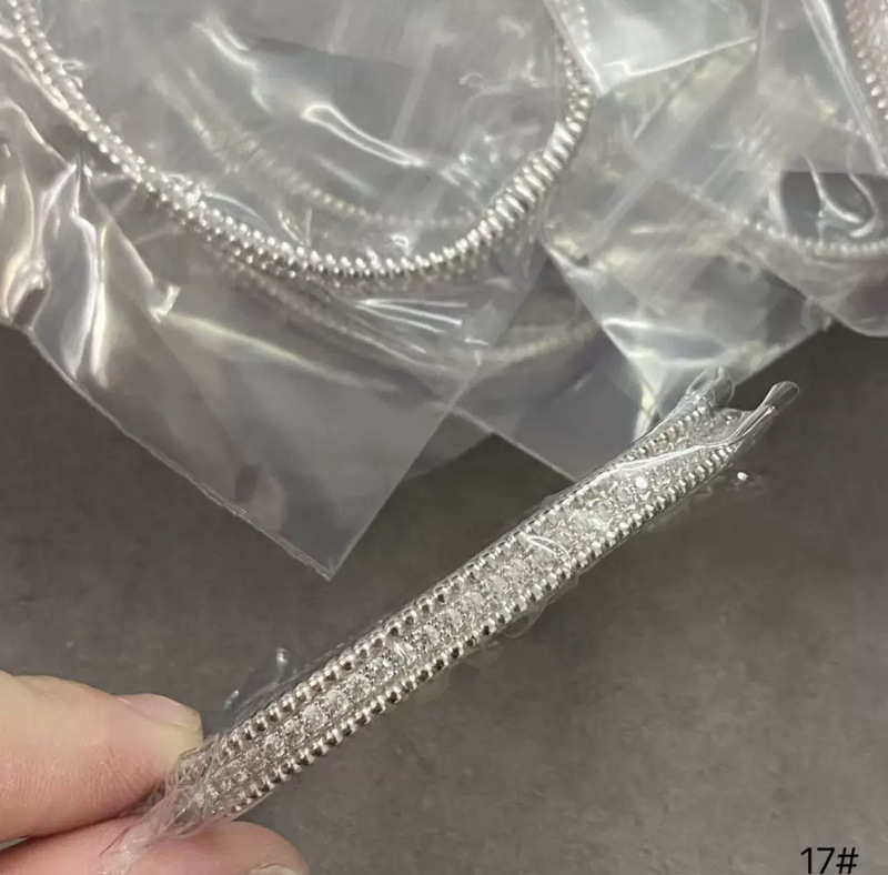 18K ゴールド ホワイト ゴールド ローズ ゴールド ナロー カラフル カーニバル ブレスレット ビーズ ライン ダイヤモンド ワイド バージョン 四つ葉のクローバー ブレスレット|undefined