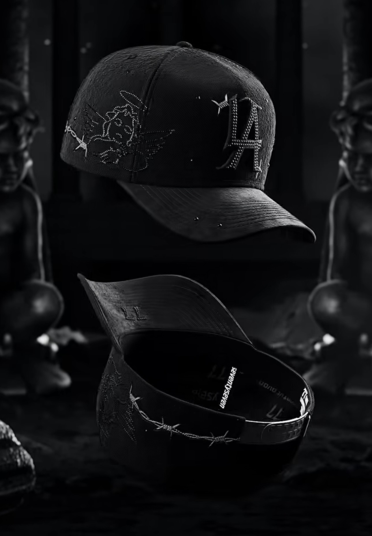 Nuevo Meike Duo Dandy bordado ajustable gorra de boca de pato borde curvo gorra de béisbol con diamantes barba tío