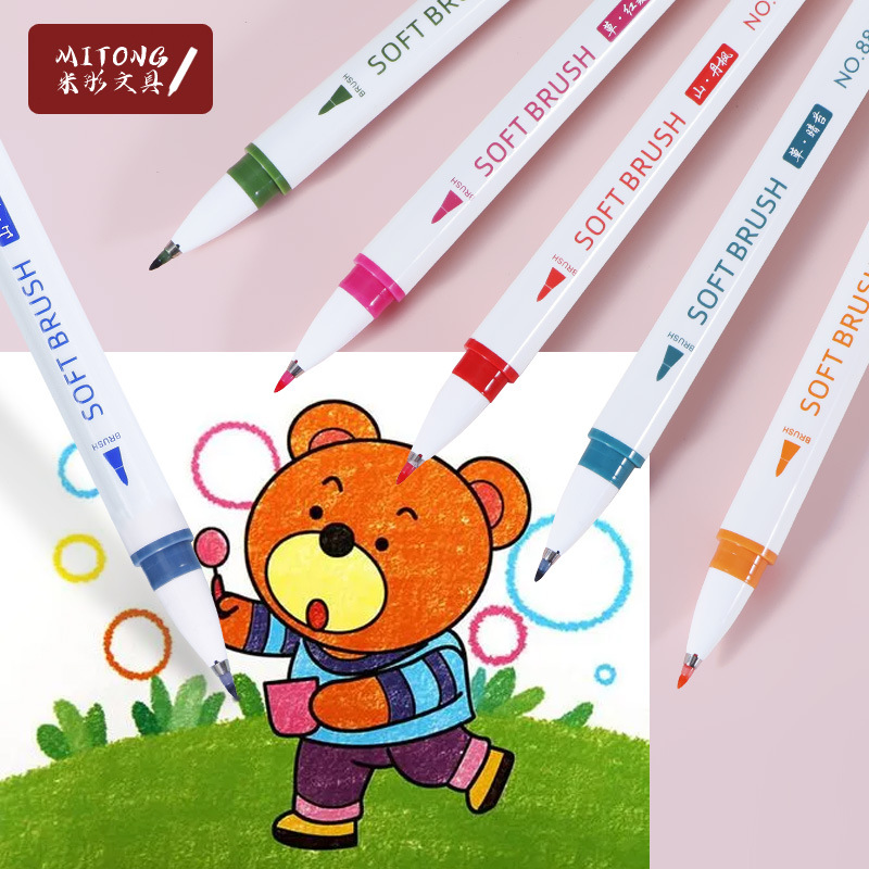 Nuevo estilo nacional diario pluma cabeza suave pluma marcador pintura Feng caligrafía pluma caja de regalo traje xiuli pluma para estudiantes