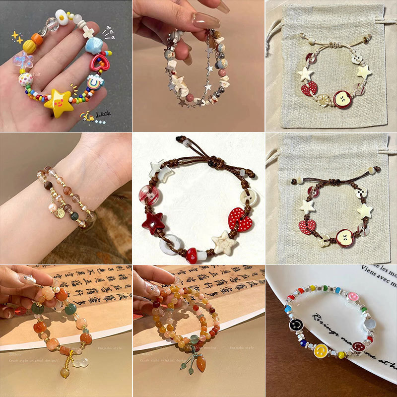 Dopamine Button Beaded Bracelet for Women, Designer Style, Children's Student 2025 New Model Jewelry, Birthday Gift, Cross-Border Dopamine Button Beaded Bracelet for Women, Designer Style, Children's Student 2025 New Model Jewelry, Birthday Gift, Cross-Border