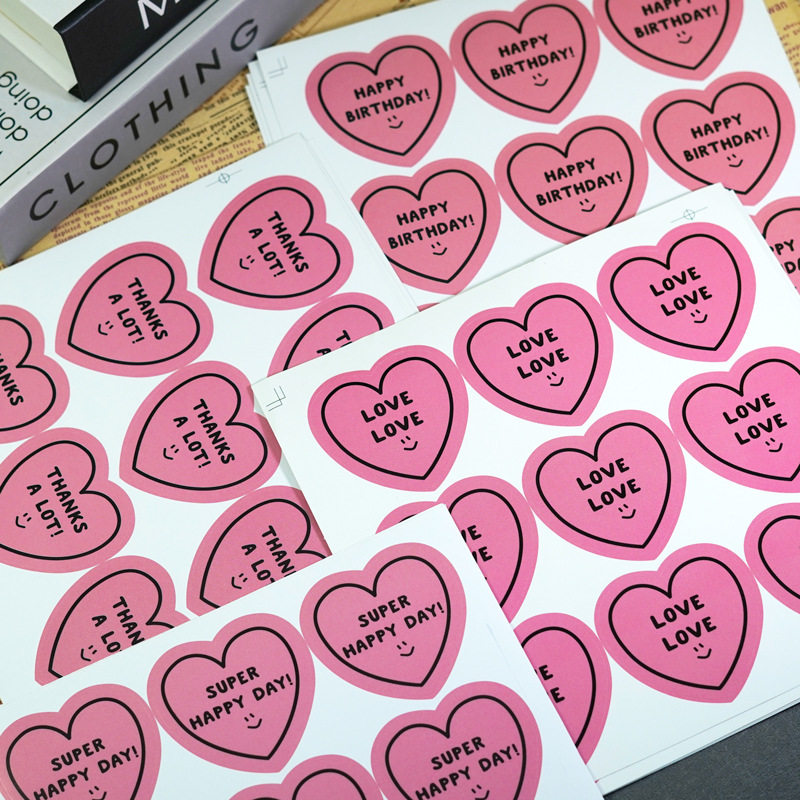 9 Pink Heart-Shaped Smiley Face Stickers Happy Birthday Stickers Lovediy Decorative Stickers 9 Pink Heart-Shaped Smiley Face Stickers Happy Birthday Stickers Lovediy Decorative Stickers