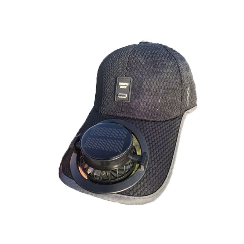 Cappellino da baseball estivo traspirante con ventola ricaricabile tramite USB ad energia solare, con rete protettiva contro il sole, per uomo e donna, ideale per sport all'aria aperta._voghion.com